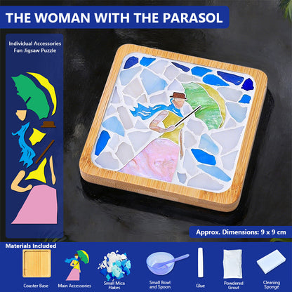 🎨DIY Mosaic Coaster Set – World-Famous Paintings Series: Handcrafted Creative Decal Artwork