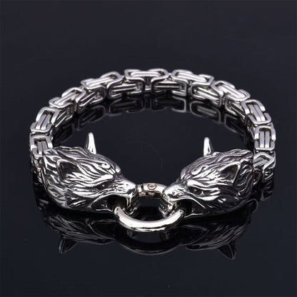 🐺Viking Wolf Head Mjölnir Hammer Jewelry Set ⚡– Stainless steel with Byzantine chain – Bold & durable – perfect for daily wear or gifting ✨💪