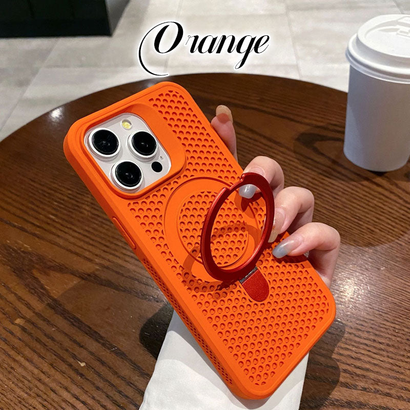 Honeycomb Hole Heat Dissipation Bracket Magnetic Mobile Phone Case