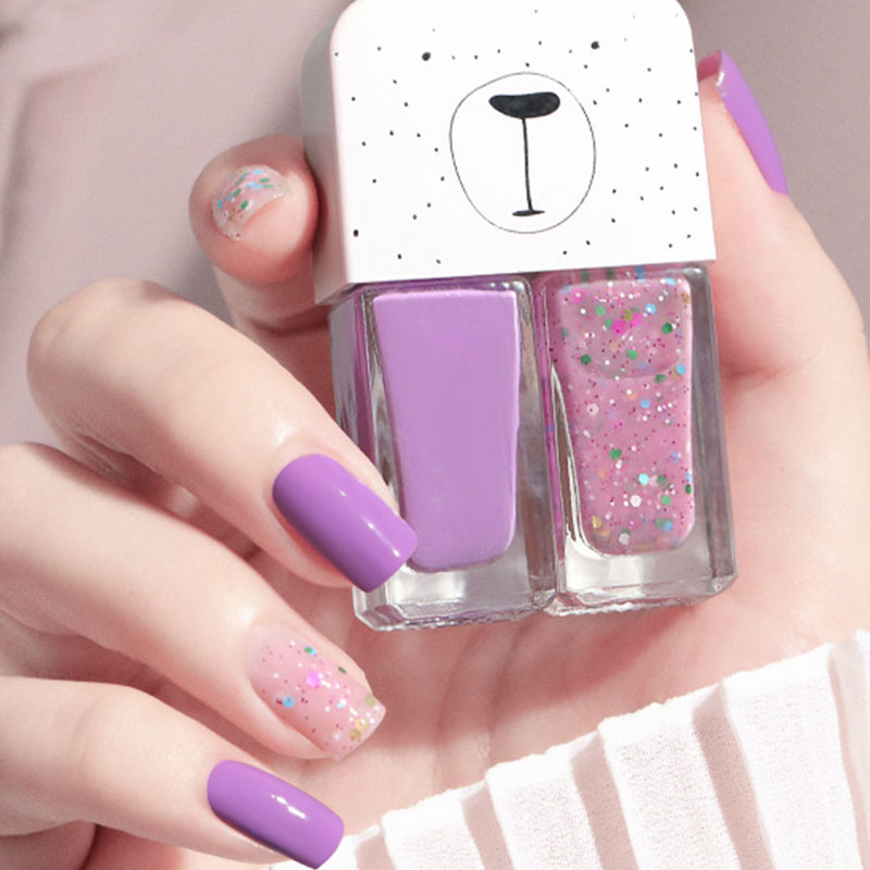 Avtagbart, bakningsfritt, snabbtorkande, långtidsverkande nagellack