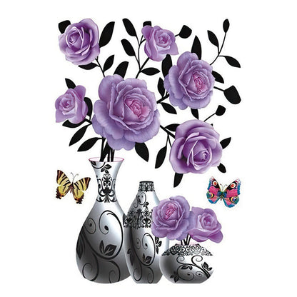 Väggklistermärke med 3D-simulering av vas