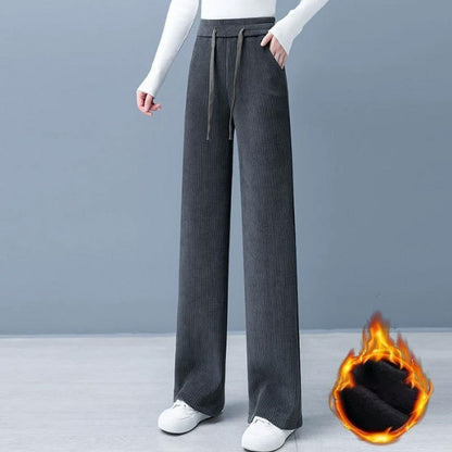 🍂 Höst- och vinterbyxor med vida ben och fleecefoder | Håll dig varm och chic ❄️