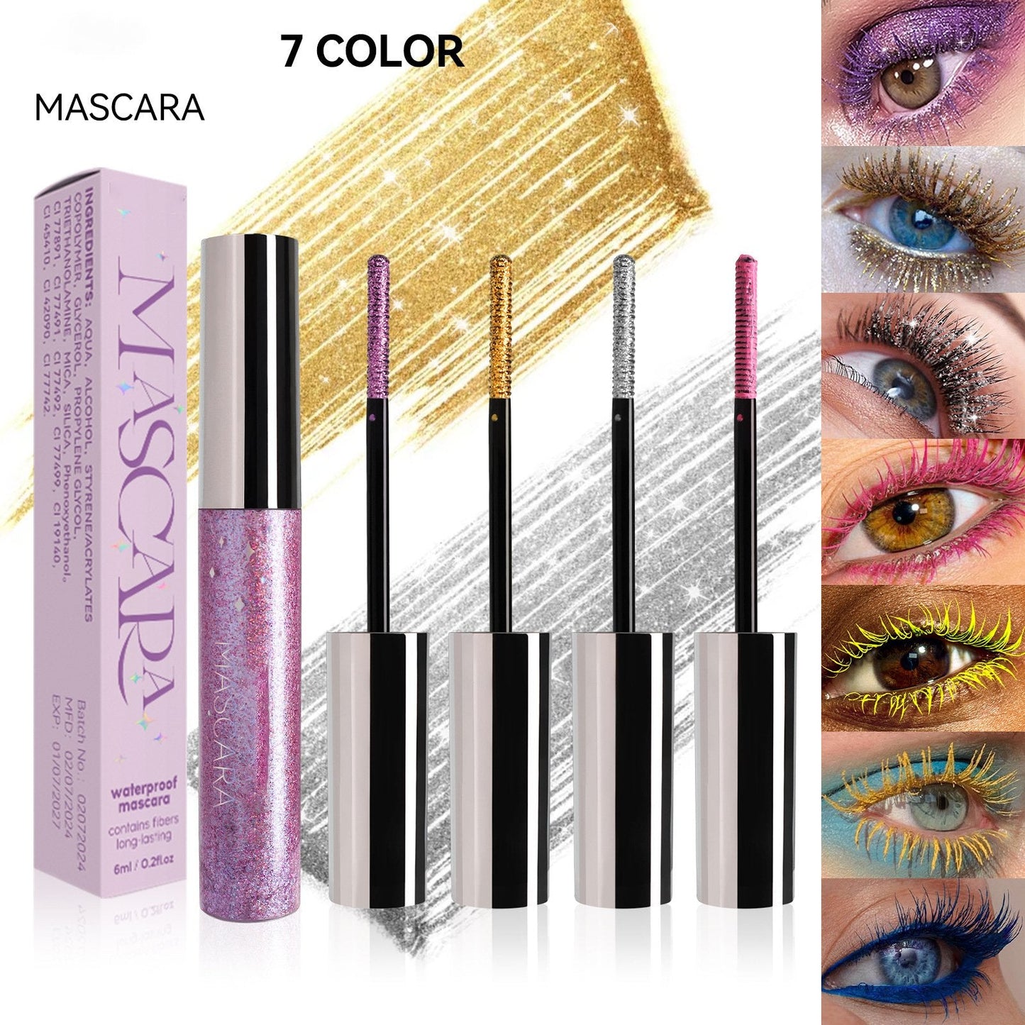 Colourful Glitter Mascar