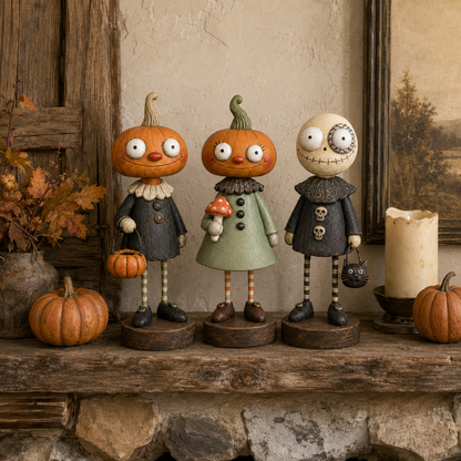 Primitive Pumpkin Friends – Vintage Halloween Figurines Collection