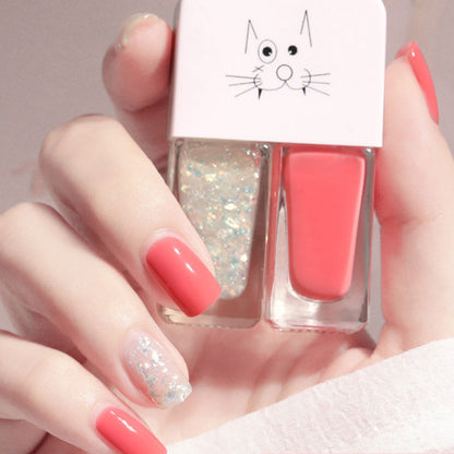 Avtagbart, bakningsfritt, snabbtorkande, långtidsverkande nagellack