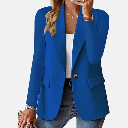 Höst Long Sleeve Solid Color Cardigan Blazer för Kvinner