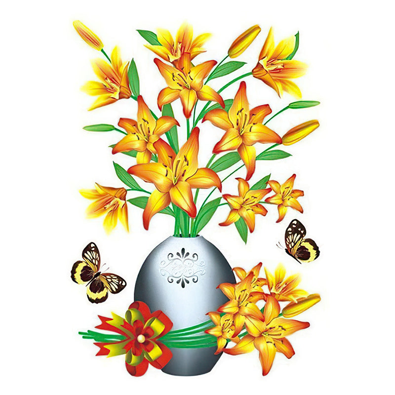 Väggklistermärke med 3D-simulering av vas