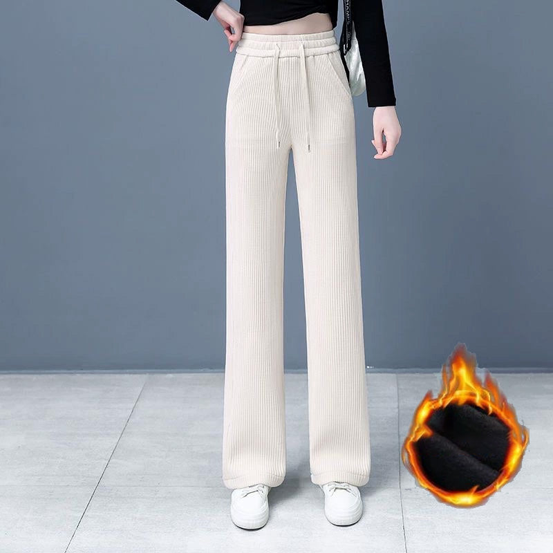 🍂 Höst- och vinterbyxor med vida ben och fleecefoder | Håll dig varm och chic ❄️