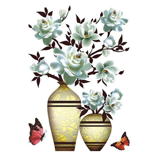 Väggklistermärke med 3D-simulering av vas