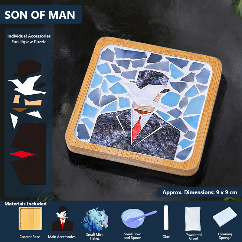 🎨DIY Mosaic Coaster Set – World-Famous Paintings Series: Handcrafted Creative Decal Artwork