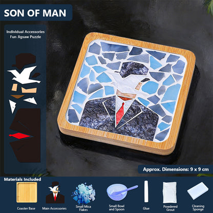 🎨DIY Mosaic Coaster Set – World-Famous Paintings Series: Handcrafted Creative Decal Artwork