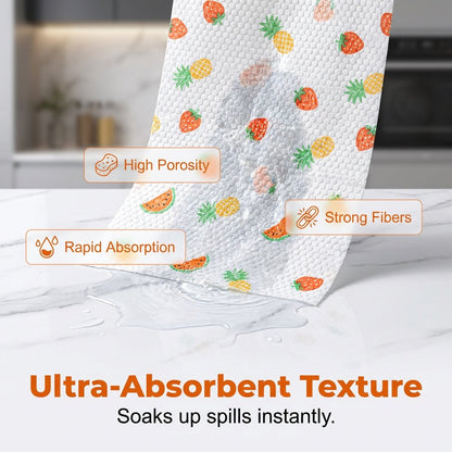 🔥 Roll of 50 reusable cleaning wipes – Wash, reuse and clean more for less 🌿