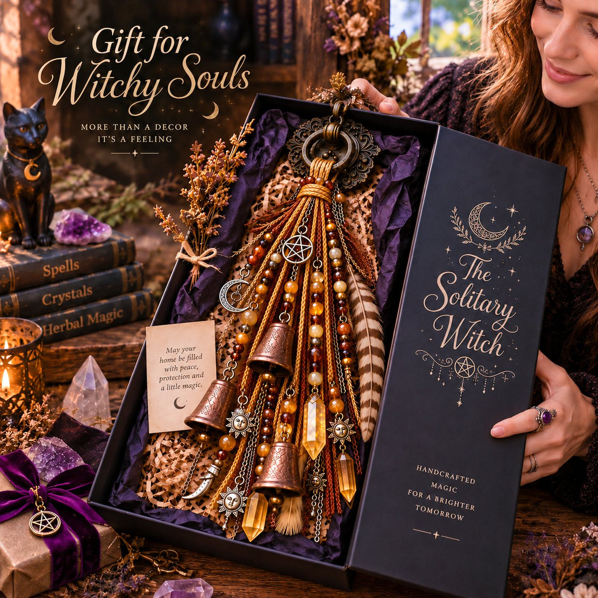 🔮Witch door decoration bell | 🌙Bells, Crystals & Celestial Hanging Decor