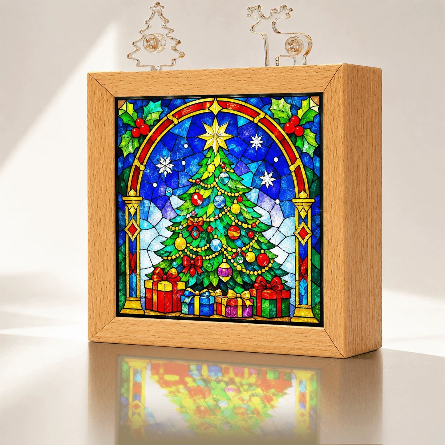 🧩Acrylic Puzzle Night Light - Santa Claus and Reindeer