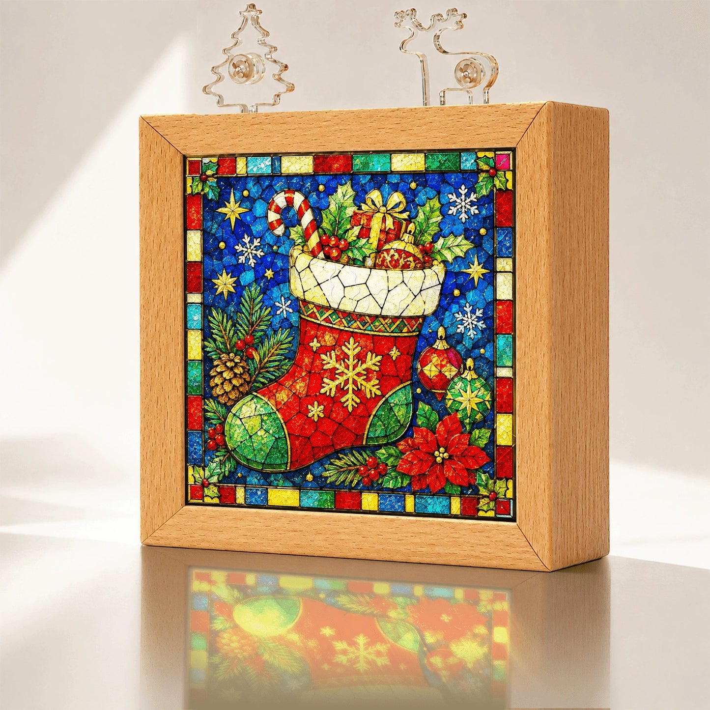 🧩Acrylic Puzzle Night Light - Santa Claus and Reindeer