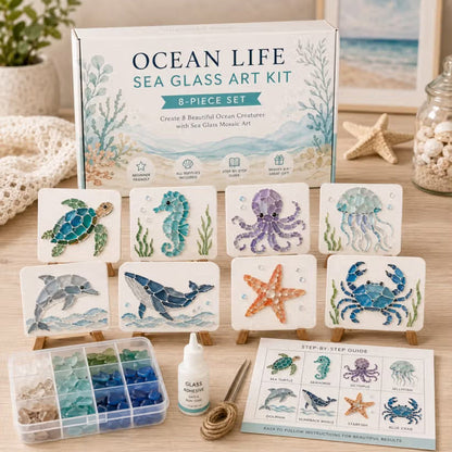 🌊Sea Glass Art Kit – Create Stunning Mosaic Masterpiece