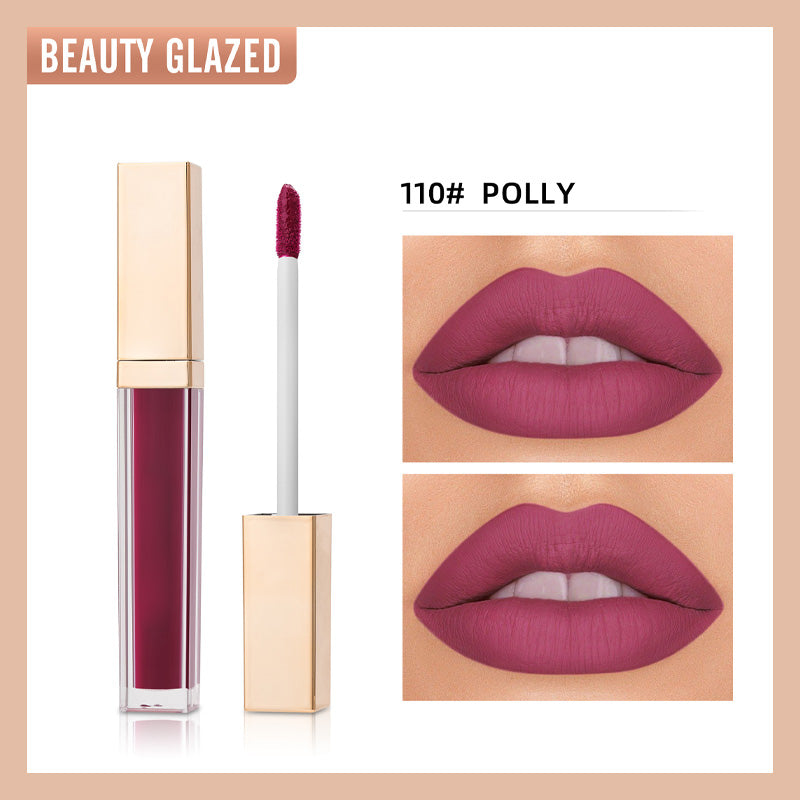 ✨ Guldpläterad matt läppglans i fyrkantig flaska —— Stråla av självförtroende, framhäv din charm! 💋