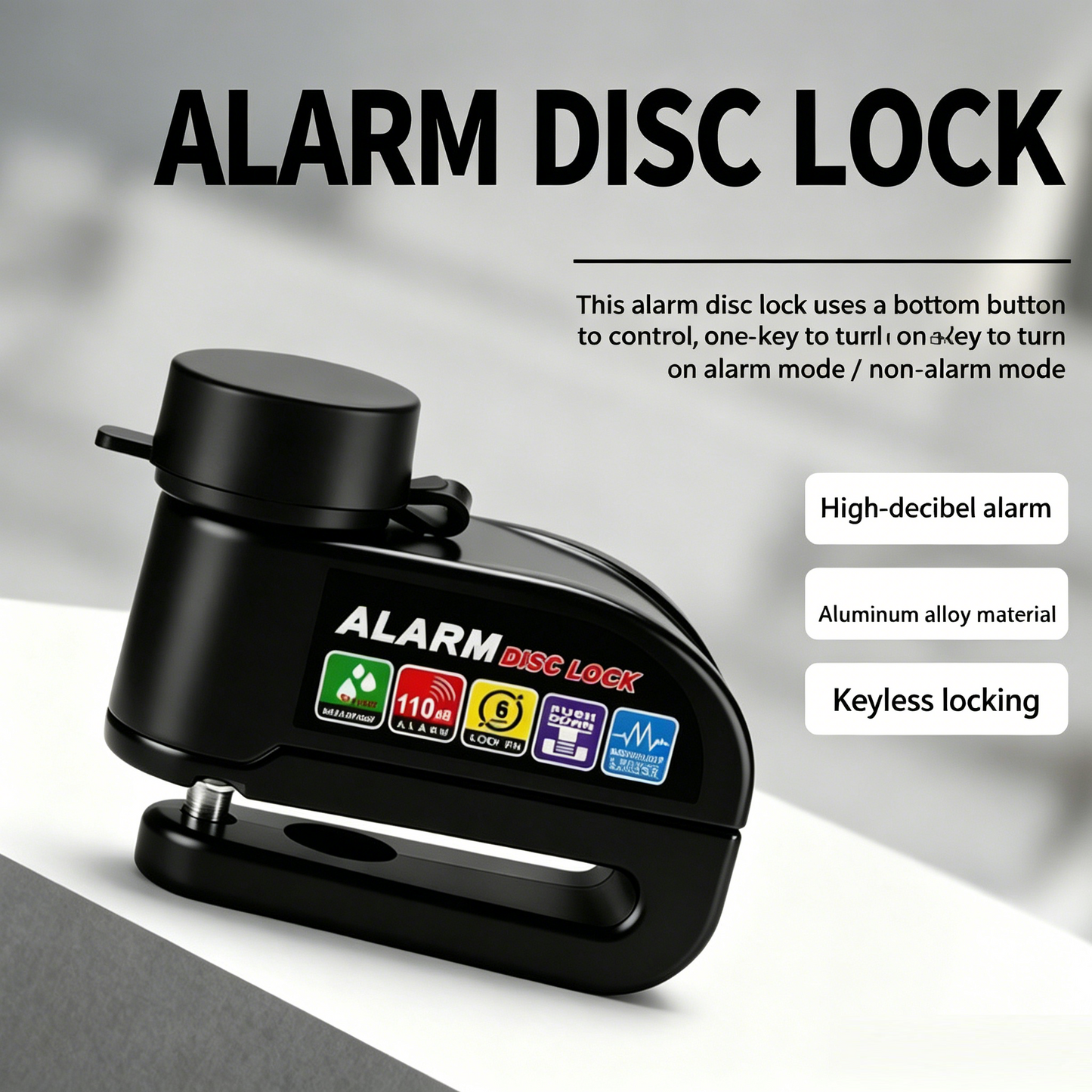 Heavy-Duty Waterproof Disc Brake Lock with Alarm System