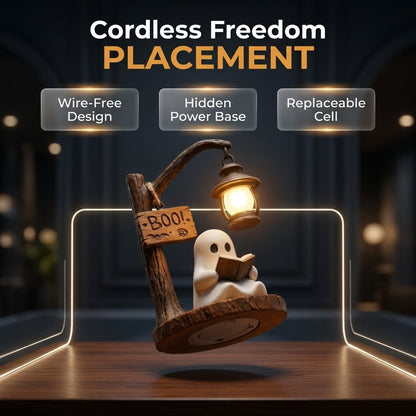 👻Reading Ghost LED Tree Light – Cosy Halloween Desk Decor 💡