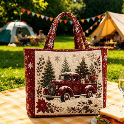 Vintage Santa Christmas Print Tote Bag | Festive Re‑usable Shopper