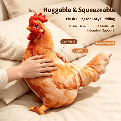 🐔 Chicken-Shaped Plush Pillow – Cute Realistic Hen Stuffed Animal & Cozy Home Decor Cushion ✨