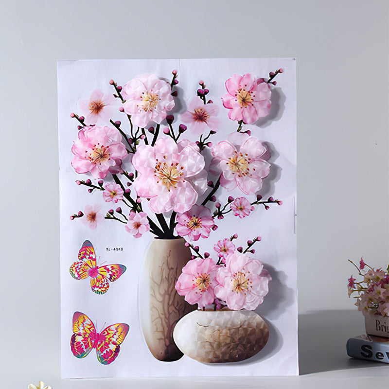 Väggklistermärke med 3D-simulering av vas