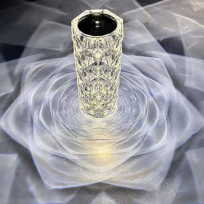 Led-lampa med kristallros som byter färg