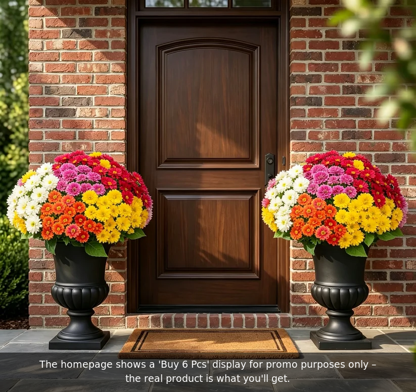 🌼- Artificial Outdoor Sunset Mums Flowers - UV resistant, Waterproof, Windproof