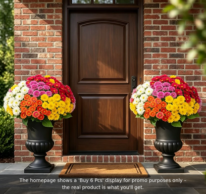 🌼- Artificial Outdoor Sunset Mums Flowers - UV resistant, Waterproof, Windproof