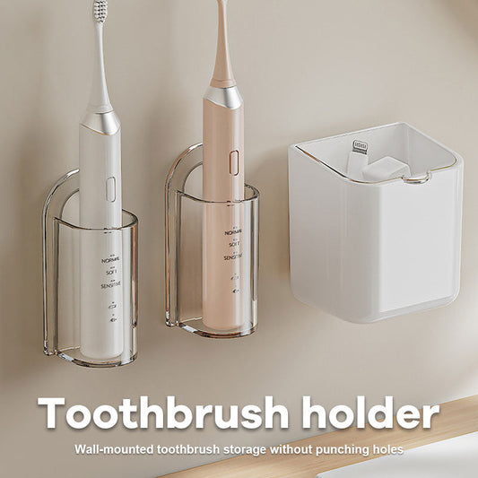 Stansfri, väggmonterad förvaring av tandborstar