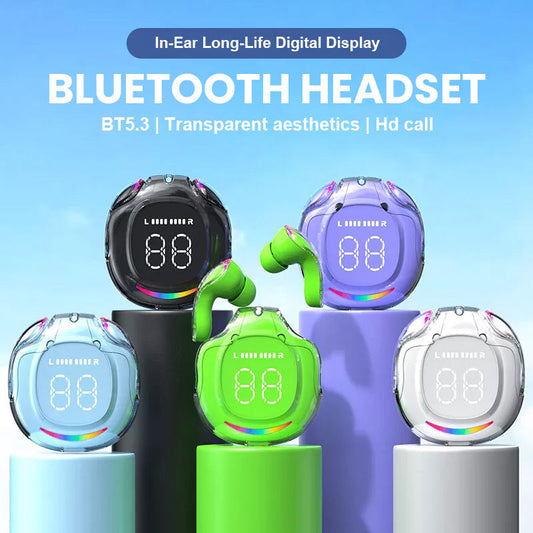 Bluetooth-headset i örat med lång livslängd och digital display