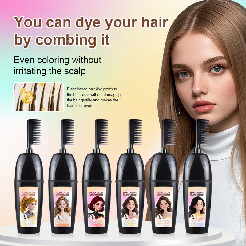 🧴3-in-1 hair dye comb | Easy hair dyeing at home with a built-in brush