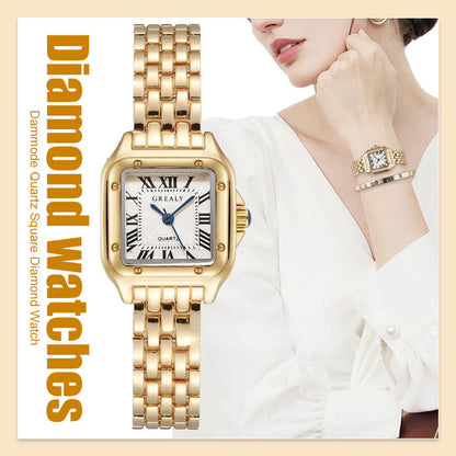 Dammode Quartz Square Diamond Watch