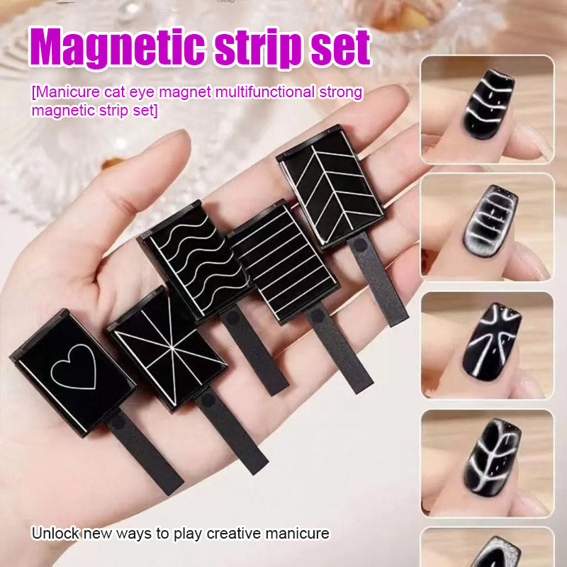 🌟[Nail Art Cat Eye Magnet Multifunctional Powerful Magnetic Strip Set] - Lås upp nya sätt att spela kreativ manikyr✨