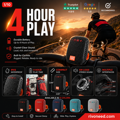 🎵Waterproof Bicycle Bluetooth Speaker with Mounting Bracket