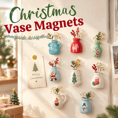 Christmas Mini Vase Fridge Magnets