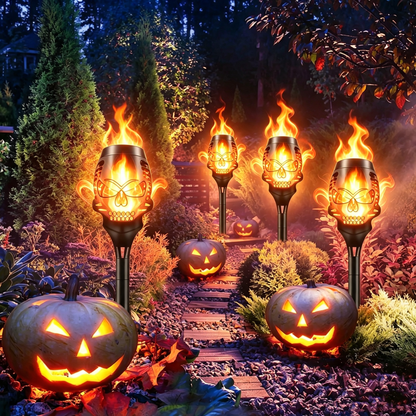 🔥Halloween Solar-Powered Skull Flame Lights💀