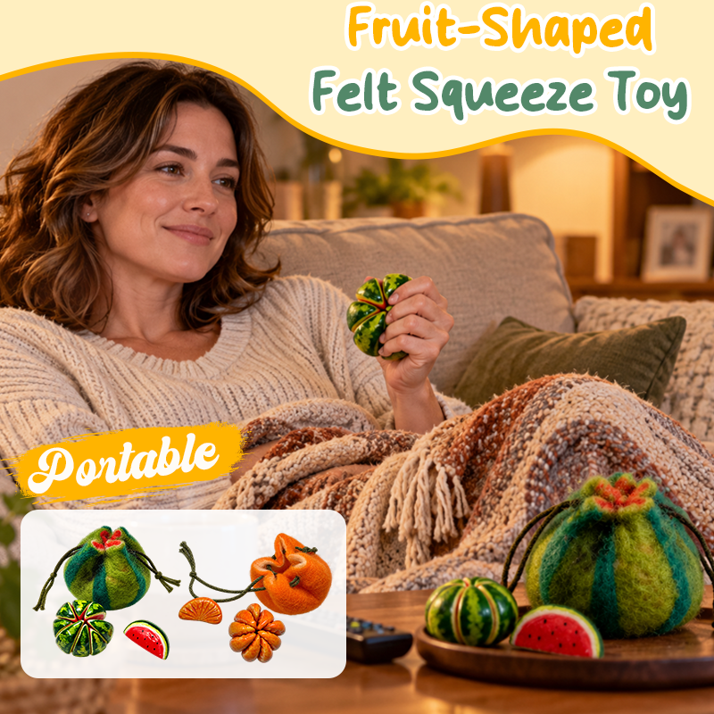 🍊Fruit-Shaped Felt Squeeze Toy | Portable Tactile Stress-Relief Toy