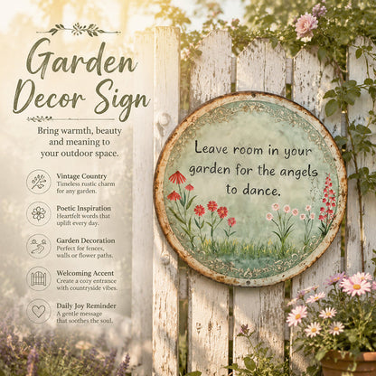 🌼 Angel Dance Round Metal Sign