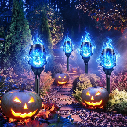 🔥Halloween Solar-Powered Skull Flame Lights💀