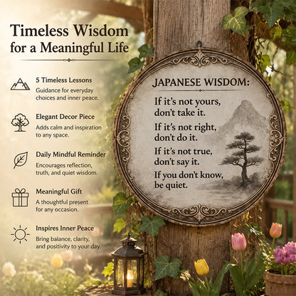 🍂 Vintage Eastern Wisdom Quote Sign