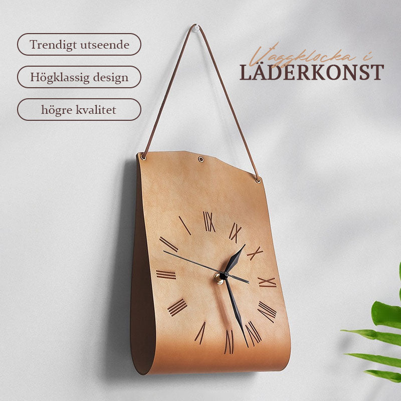 Läderkonst väggklocka