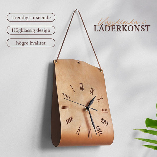 Läderkonst väggklocka