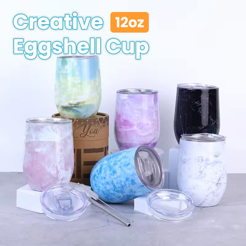 Creative Eggshell Cup - 12oz Stainless Steel Wine Cup