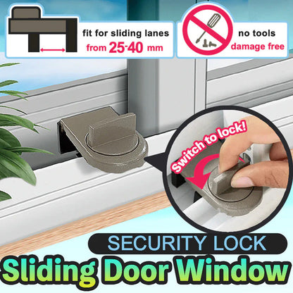 Stöldskyddande säkerhetslås för skjutdörrar och fönster