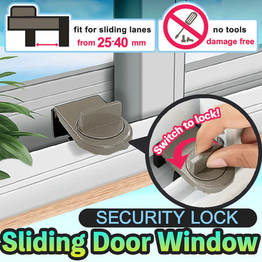 Stöldskyddande säkerhetslås för skjutdörrar och fönster