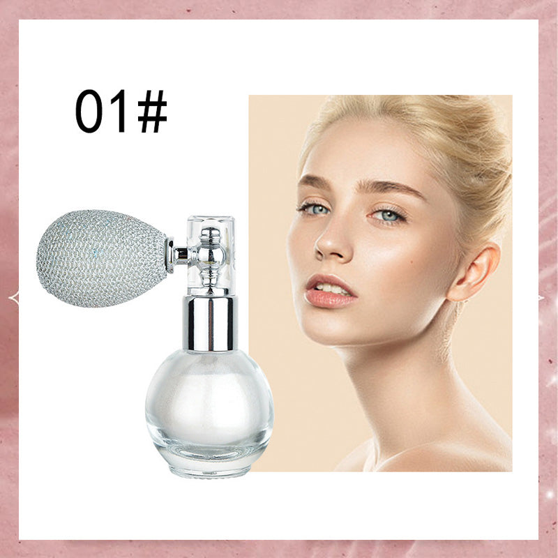 Uppiggande kroppsskimmer-glitter i en spray