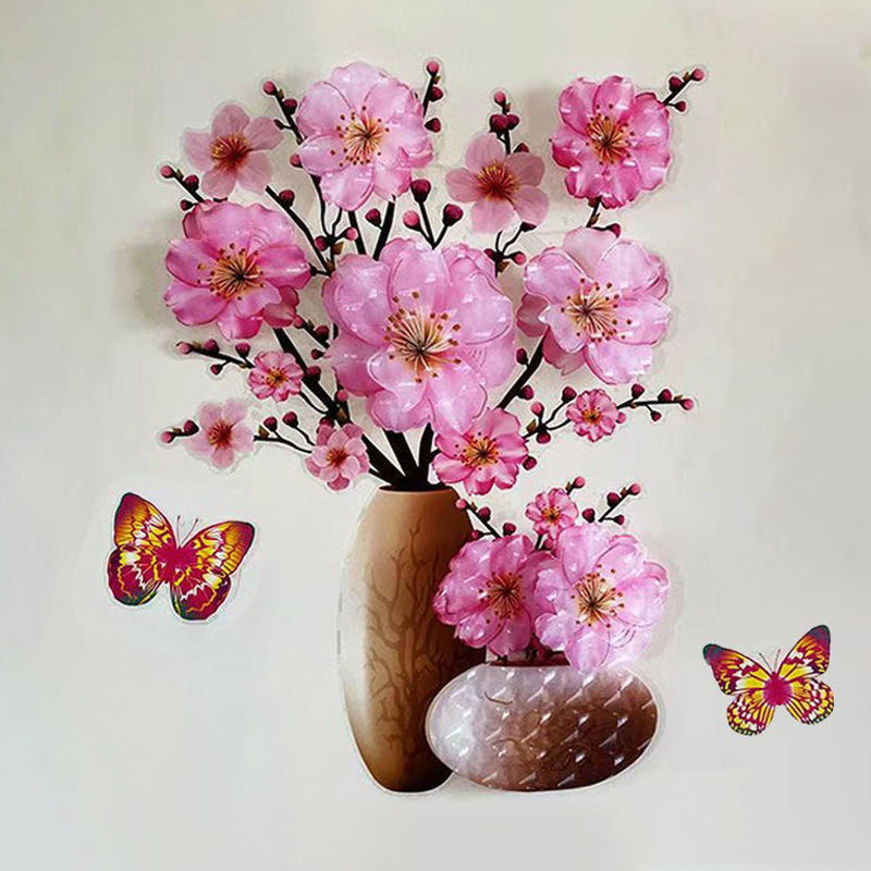 Väggklistermärke med 3D-simulering av vas