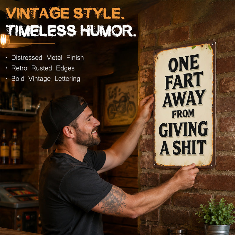 😆Cheeky Humour Metal Wall Sign – Funny Vintage Garage & Home Bar Decor