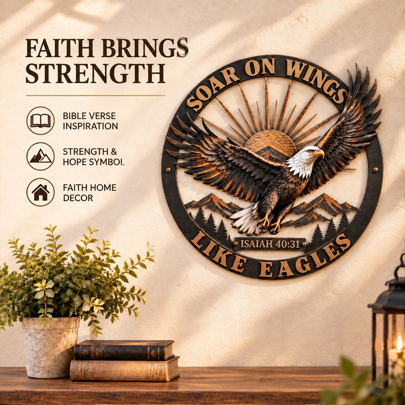 🦅“Soar on Wings Like Eagles” Christian Metal Wall Decor